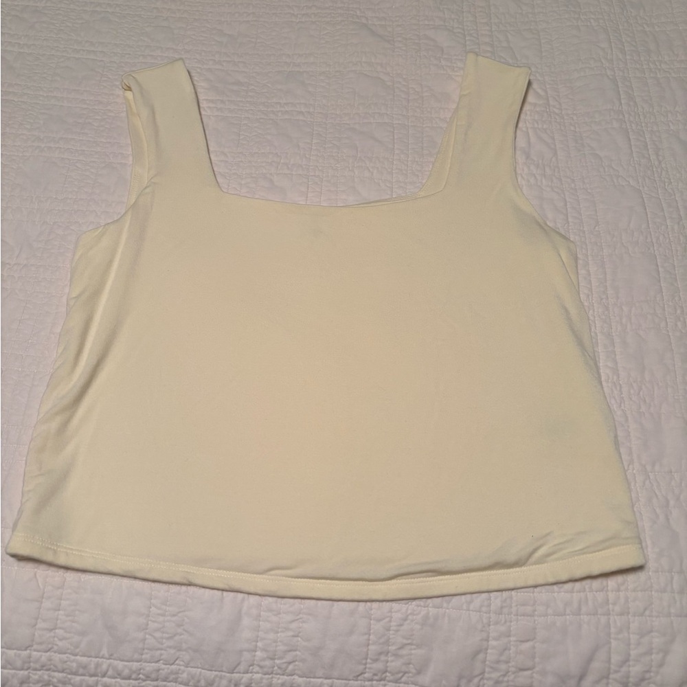 BP Pale Yellow Tank Crop Top